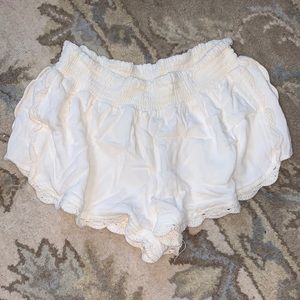 Forever 21 White/Cream Flowy Shorts